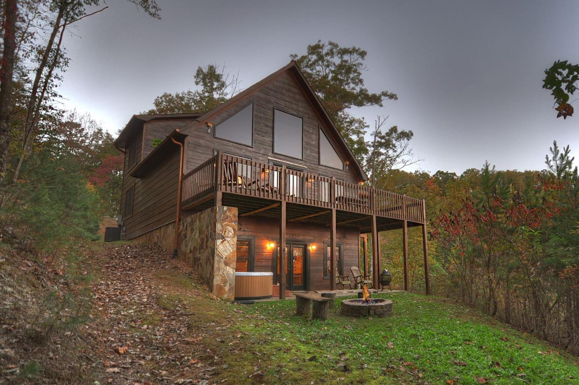 The View Sweeping Mountain Views Gas Fireplace Game Room Hot Tub Blue Ridge Luaran gambar